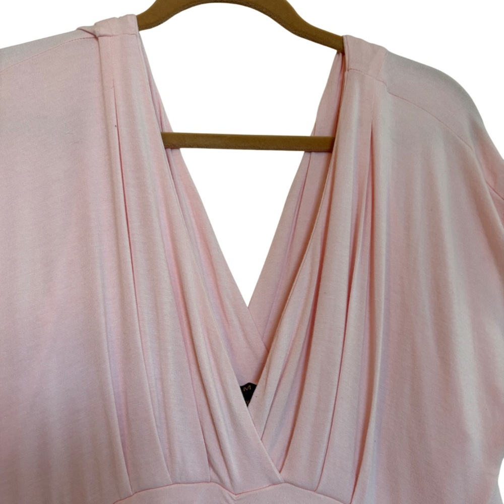 RESERVED IMAN Blush Pink Maxi Dress Plus Size 1X Short Empire Waist Flowy - Picture 5 of 16